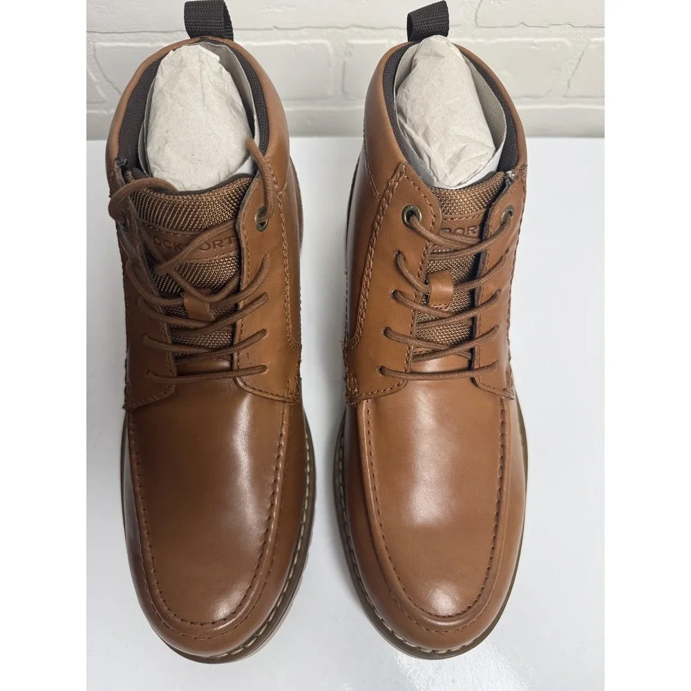 Rockport Shoes Mens Size 9 Brown Leather Chukka Boots TruTech Comfort Casual New